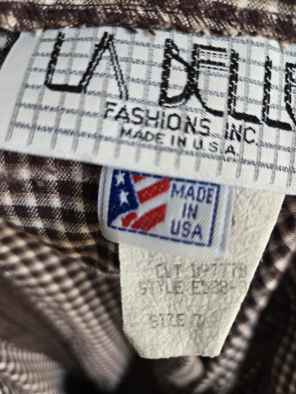 Vintage Brown Gingham Strap Retro Mini Dress - Picture 11 of 11